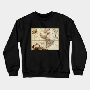 Antique Map of the Americas by Johannes De Ram Crewneck Sweatshirt